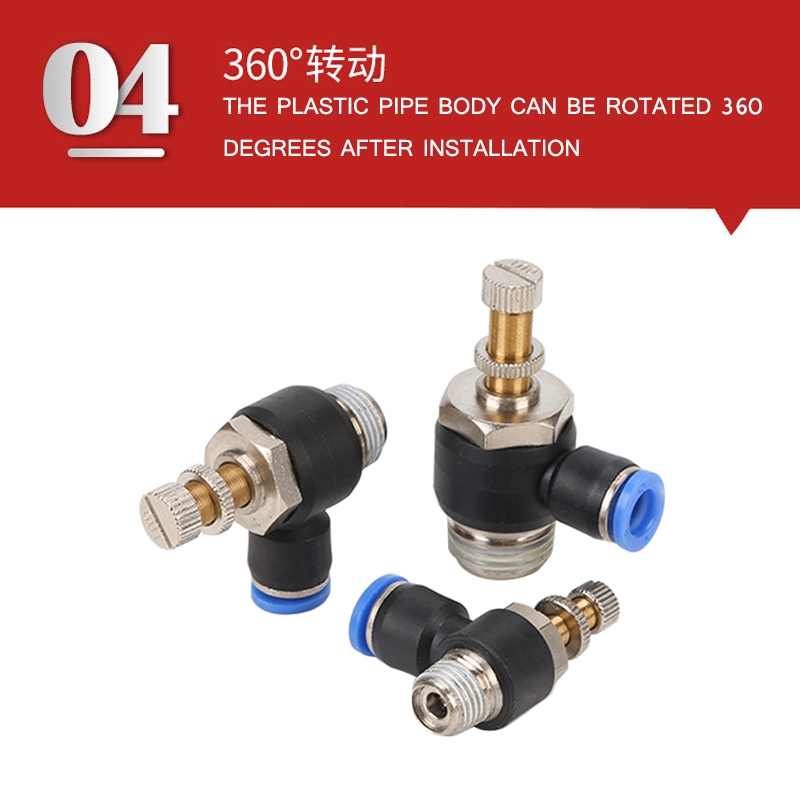 One Way Pneumatic Throttle Speed Control Valves SL (SC) Plastic One Touch Quick Flow SL Flow Control Fitting Pneumatic