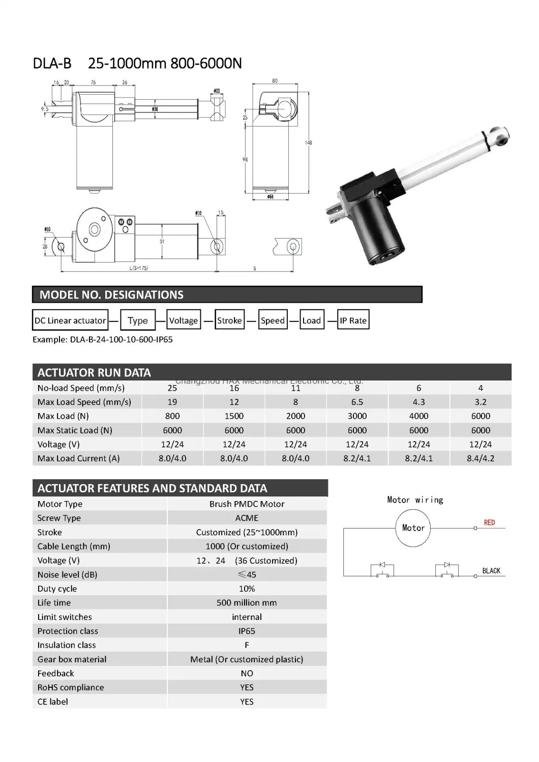 Recliner Chair Linear Actuator Mdbox Low Noise Plastic Gearbox 6000n High Quality