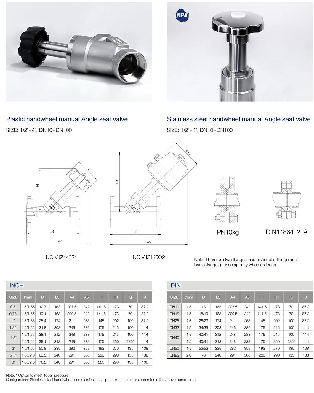 Sanitary Through Way Air Actuated Angle Seat Valve with Flanged End for Pharmaceutical Water Treatment Chemical Printing Dyeing Bleaching