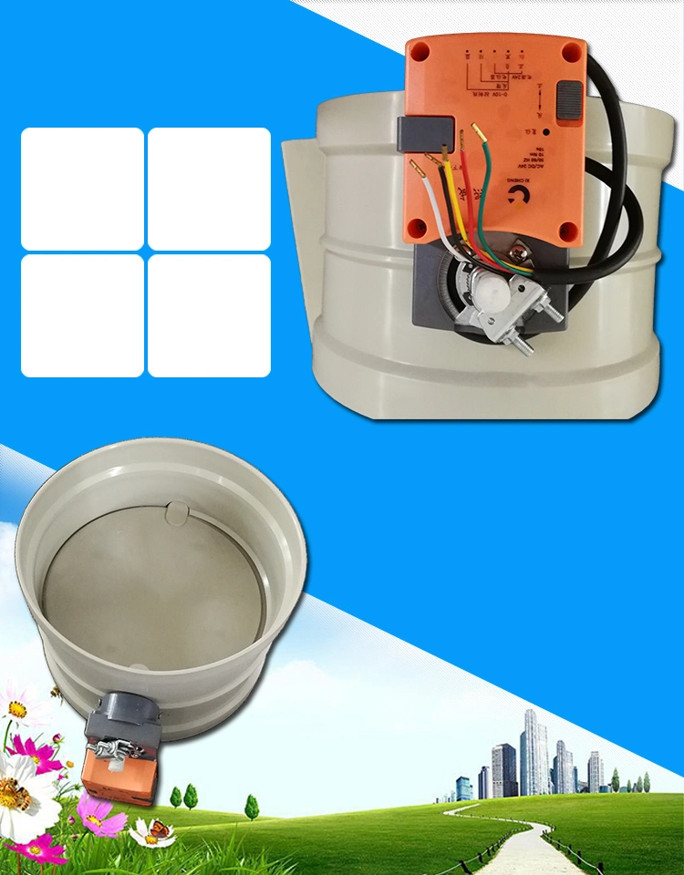 PP/PVC Plastic Electric Airflow Control Valve with Actuator