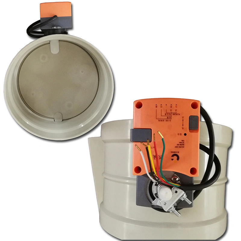 PP/PVC Plastic Electric Airflow Control Valve with Actuator