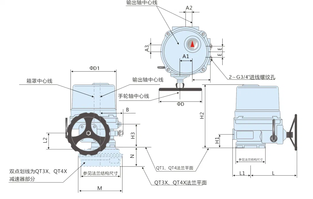 Automatic Control Part QT Series Modulating Electric Actuator for Industrial Valve