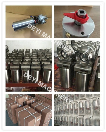 Stainless Steel Sanitation Air Pneumatic Actuated Butterfly Valves with Control Head