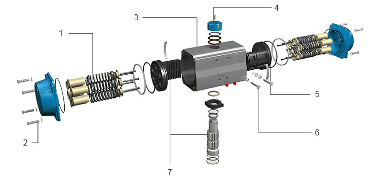 Numar Standard Rack and Pinion Pneumatic Actuator for Industrial Valve