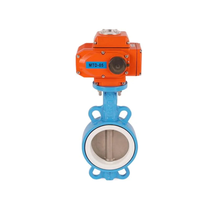 Cast Iron Motor Operated Modulating Valve Motorized Electric PTFE Control Wafer Actuator Butterfly Valve