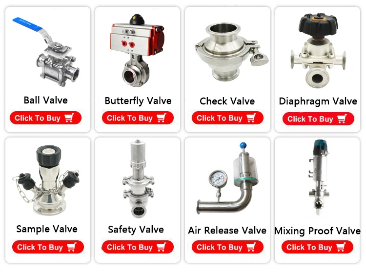 DN25 Sanitary Stainless Steel Welded Pneumatic Diaphragm Valve with Stainless Steel Actuator