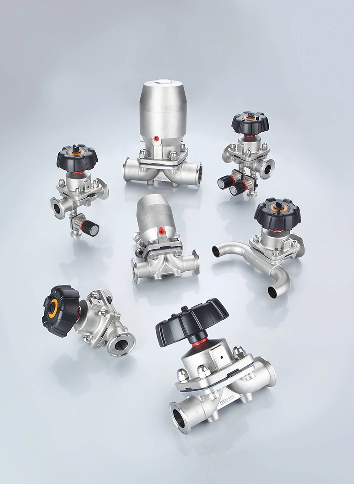 Stainless Steel Actuator Pneumatic Sanitary Diaphragm Valve