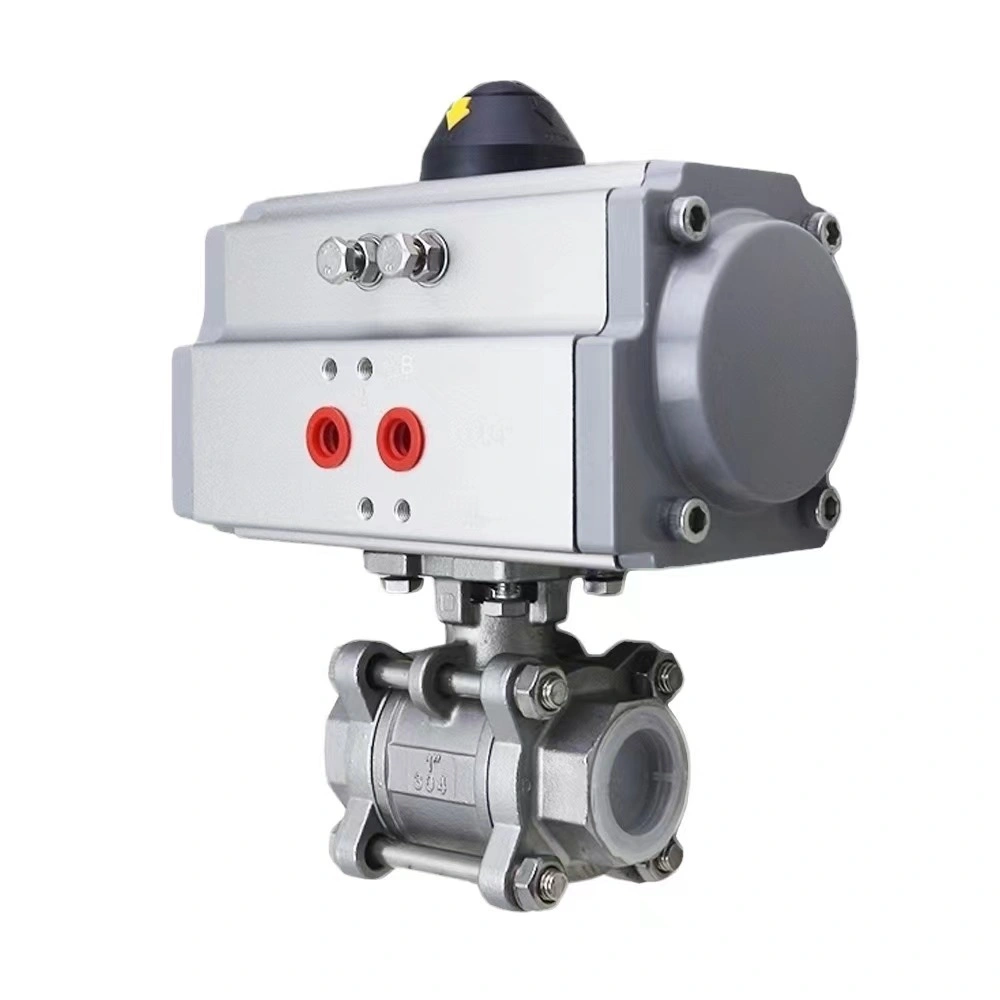 Stainless Steel Three Piece Pneumatic Actuated Ball Valve