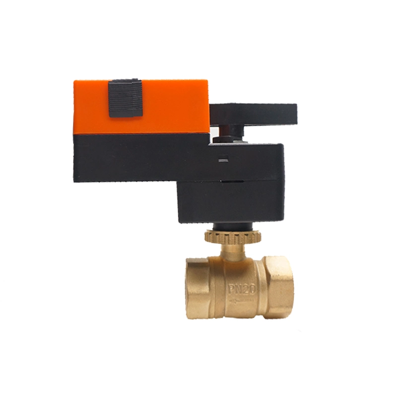 Winvall 0-10VDC/4-20mA Modulating Electric Water Control Brass Valve Motorized 2 Way Ball Valve