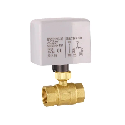 Válvula de bola industrial eléctrica motorizada con solenoide de latón y actuador metálico