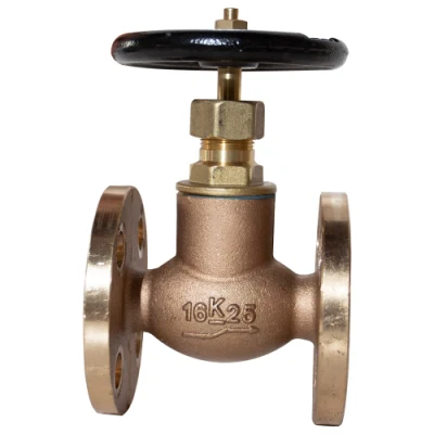 Tubo de compuerta, tamiz de elevación giratorio, mirilla de la caja de barro Premium JIS F7301flanged suministro de la válvula de control de fundición JIS Marine Cast Bronze 5K 16K válvulas de ángulo de retención de globo
