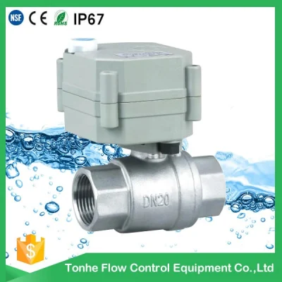  2 modos de NSF61 1&prime;&prime; de acero inoxidable304 Válvula de bola de agua motorizados para agua potable