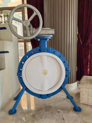 Montaje directo de PTFE forrado completo de accionamiento de válvula de mariposa