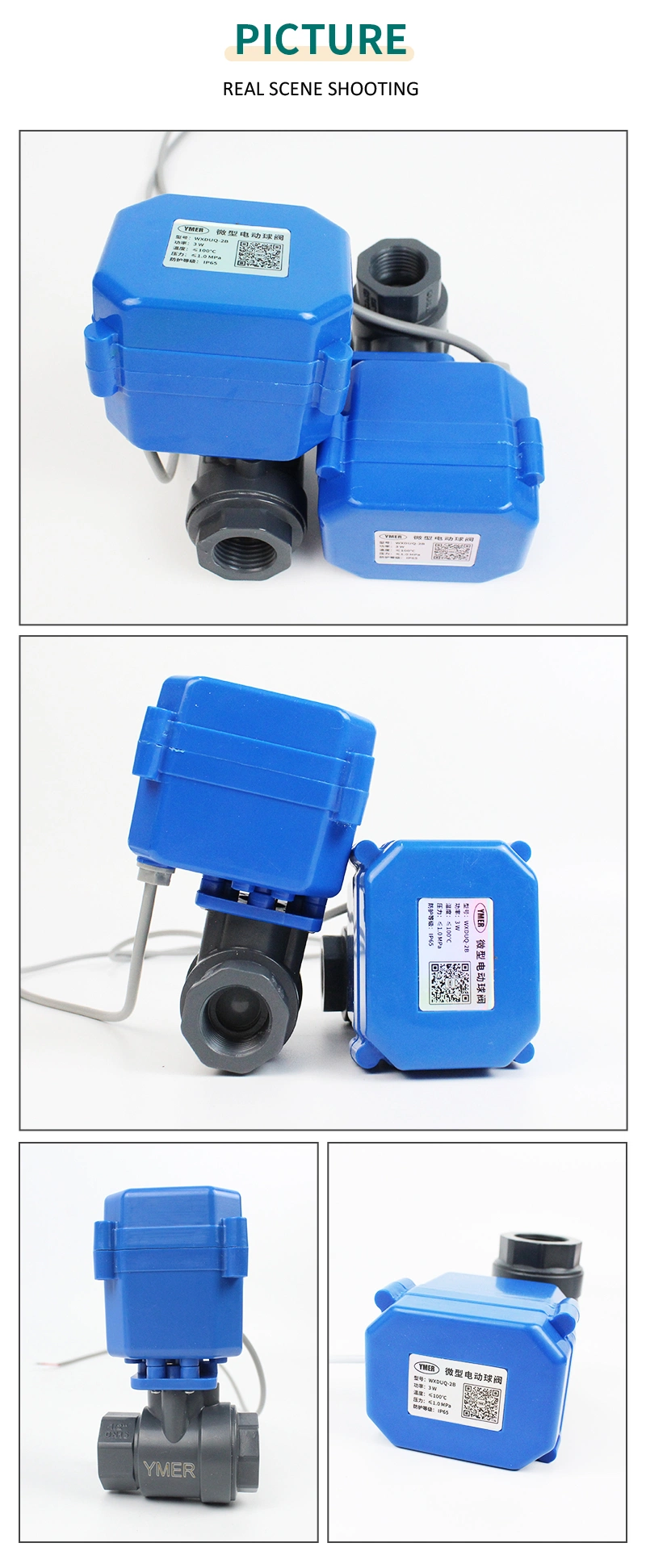 1inch DN25 UPVC Control Motorized Ball Valve for Water Oil Gas