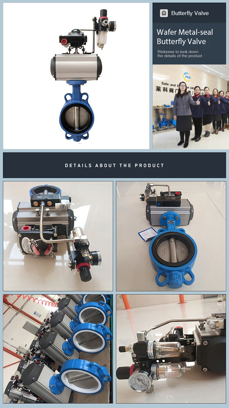 Pneumatic Actuators Control Motor Driven NBR Seat Ductile Cast Iron DN700 PTFE Seat Pneumatic Electric Actuator Wafer Type Butterfly Valve with Low Cost
