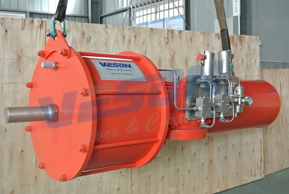 Scotch Yoke Pneumatic Actuator Oil &Gas Project Ball Valves Spring Return Heavy Duty Actuator