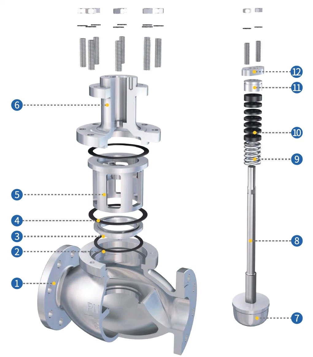 High Pressure Regulating Valve Extended Stroke Pneumatic Diaphragm Single Seated Control Valve