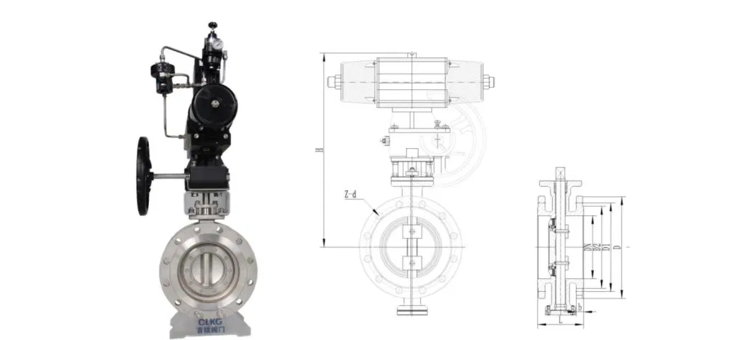 High Performance Pneumatic Actuated Butterfly Valve with Curved Arm Conversion Structure