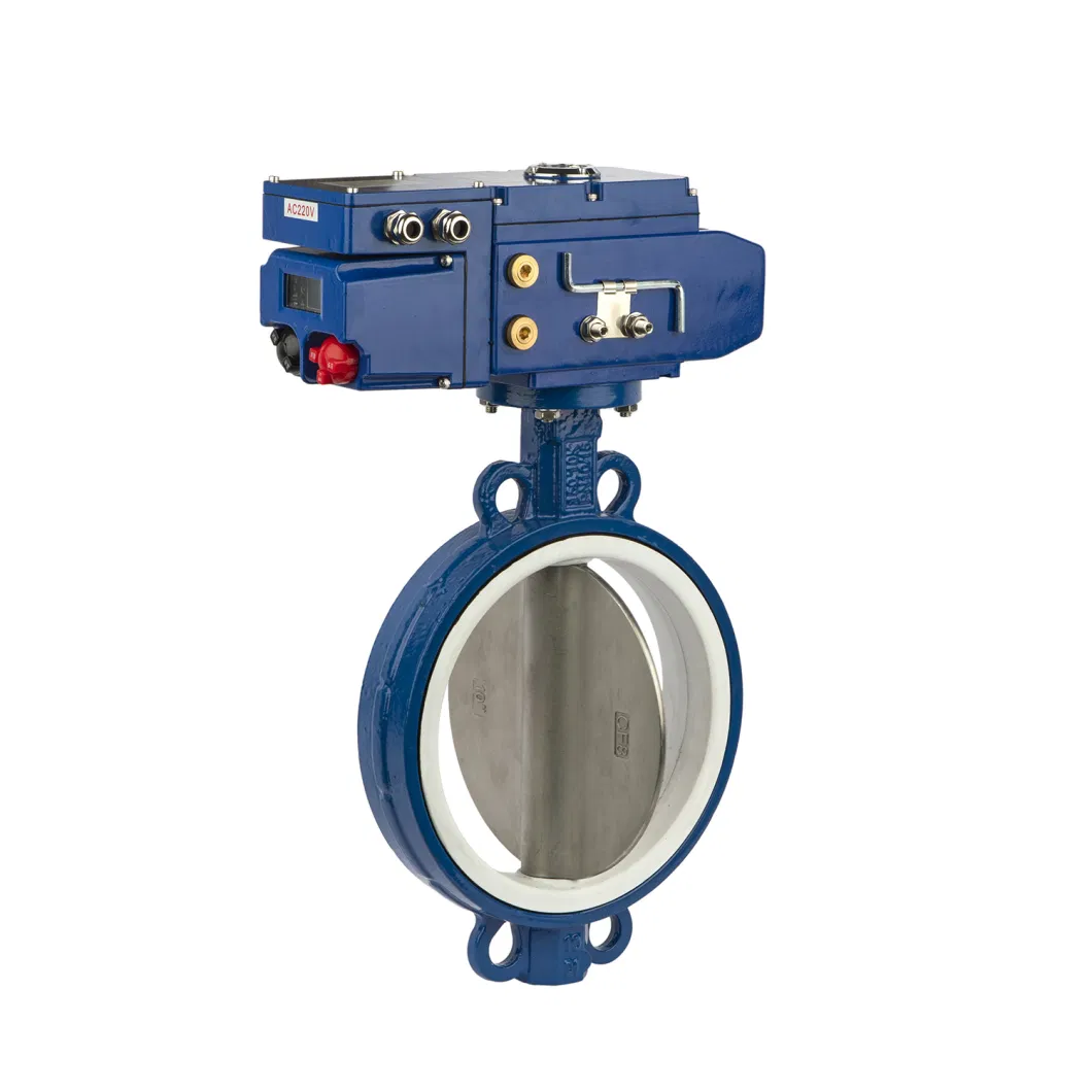 High Quality Electric Wafer Butterfly Valve Stainless Steel Electrical Actuator PTFE Butterfly Valve Motorized Wafer Electric Actuated Butterfly Valve