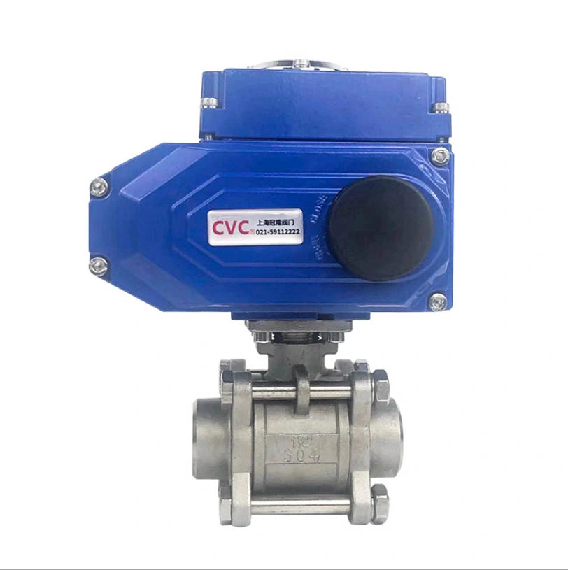 CF8 3PC 220VAC/24VDC/110VAC/380VAC on off Modulating Type Motorized Ball Valve/Electric Actuator Ball Valve Manufacturers Q911f-16p DN32