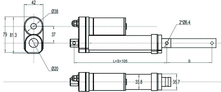 Industry Specialized Factory Customized Solutions 12/24V DC Motor 1000n Thrust IP66 Waterproof 3.5mm/S Electric Small-Scale Linear Actuator