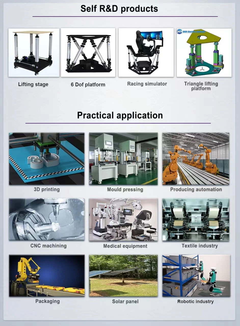 Customized High Precision Linear Electric Cylinder Servo Driven Actuator for Flight Simulator