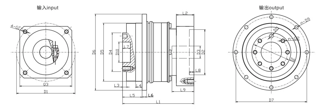 High Precision Large Diameter Flange Output Zk Series Hollow Shaft Rotary Actuator Planetary Gearbox