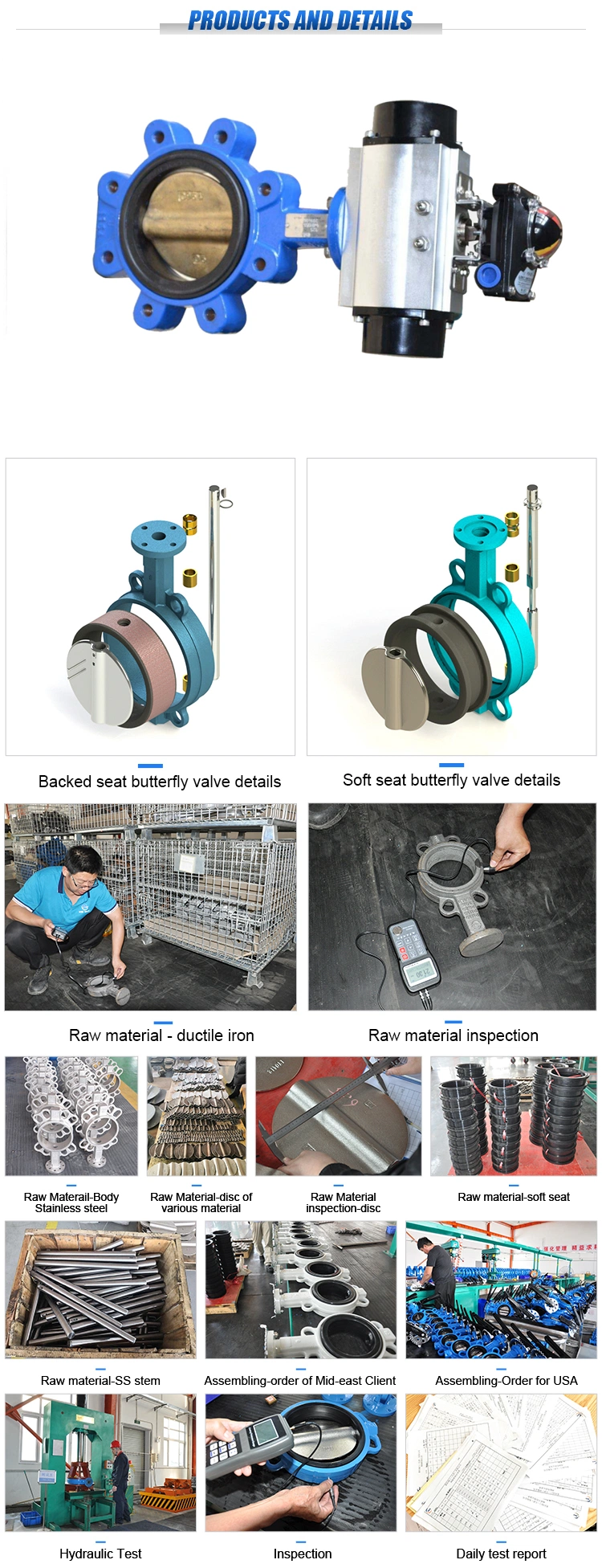 Industrial Electric Cast Iron Full Lug Rubber Seat Butterfly Valve