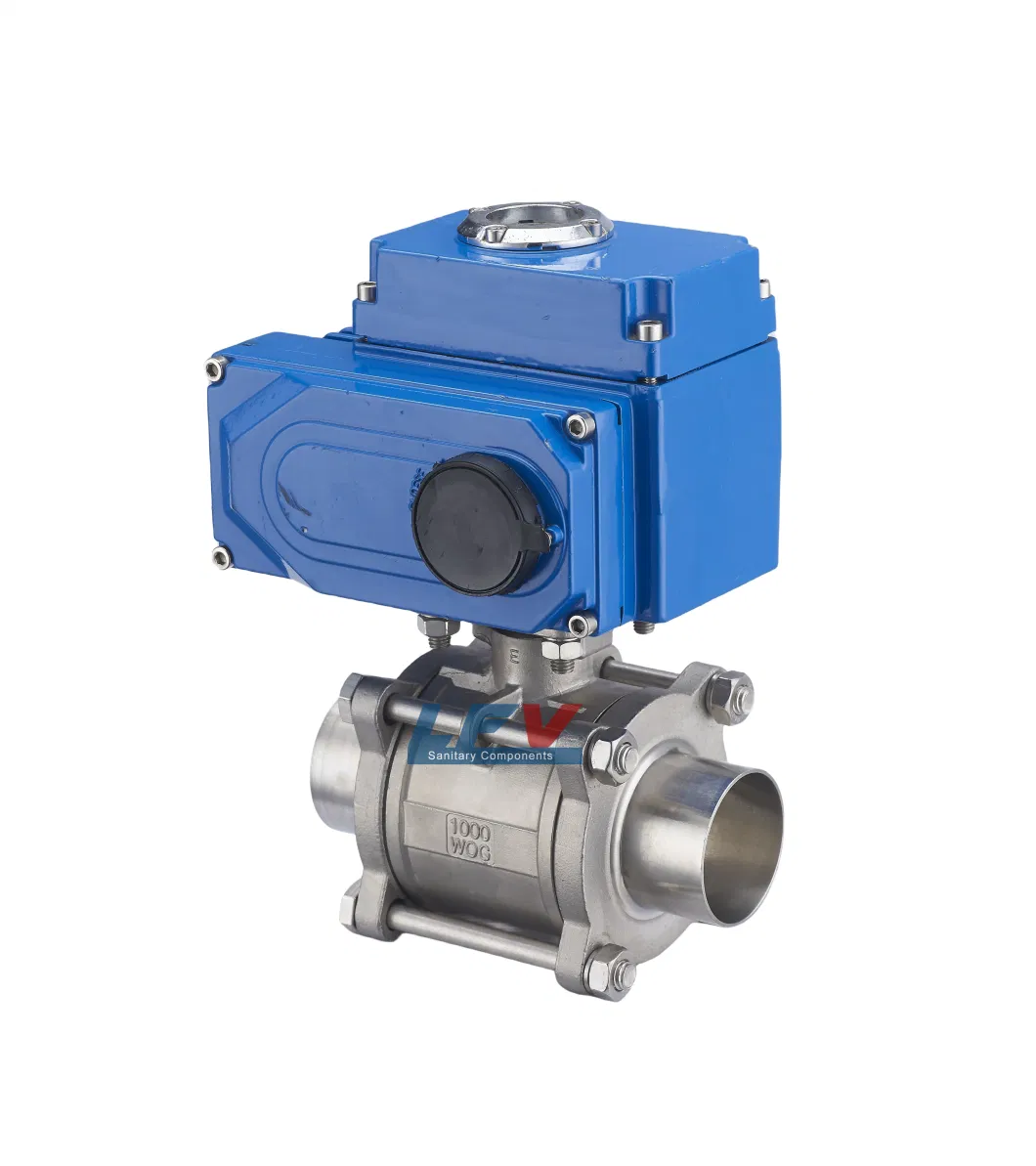 SS304/316L Sanitary Stainless Steel Electric Motor Operated Actuator Control Ball Valve