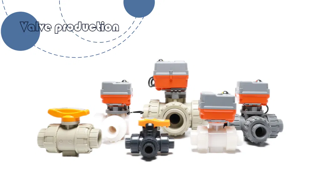 1 1/2in UPVC DC24V Intelligent Modulating Motor-Driven Three Way Flow Control Valve