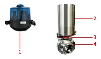 Hygienic Pneumatic Sanitary Butterfly Valve with Intelligent Control Head