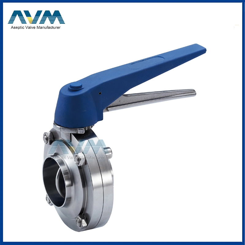 Sanitary Stainless Steel Pneumatic Air Operated Quick Installation Butterfly Valve