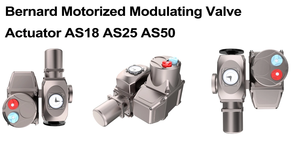 Bernard Motorized Modulating Valve Actuator As18 As25 As50 Duty: S4-30% S4-50% Actuato Angle 220V 380V 415V Sq60 Flange Mounted Quarter Turn Electric Actuator