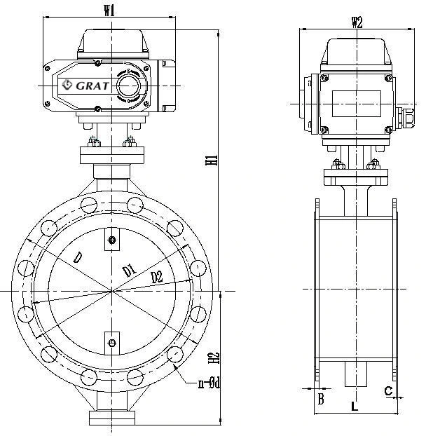 Motor Operated EPDM Lined Soft Seal Flange Butterfly Valve for Water