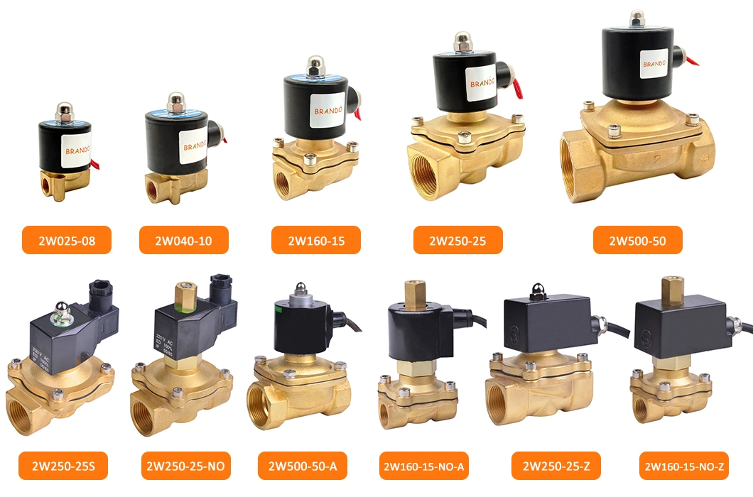 2W160-15 1/2&prime;&prime; 2/2 Way Normally Closed Diaphragm Operated Water Air Gas Brass Solenoid Valve 12VDC 24VDC 24VAC 110VAC 220VAC