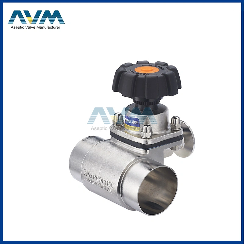 Diaphragm Valve Pneumatic Actuator Tank Bottom Tri Clamp SS304/316L Food Grade