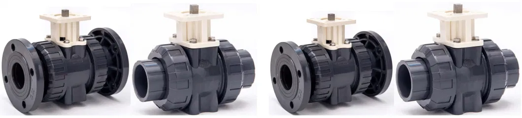 High Quality Plastic Electric Control Ball Valve UPVC True Union Ball Valve PVC Non Actuator Double Union Ball Valve Body PVC Pneumatic Ball Valve