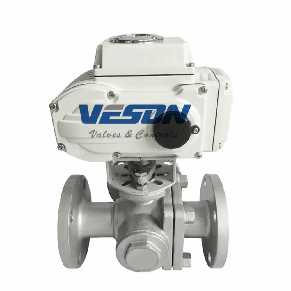 Electric Actuated Ball Valve (3-WAY) Electric Actuated 3-Piece Stainless Steel Ball Valve Motor-Driven Valve Electrically Operated Valve