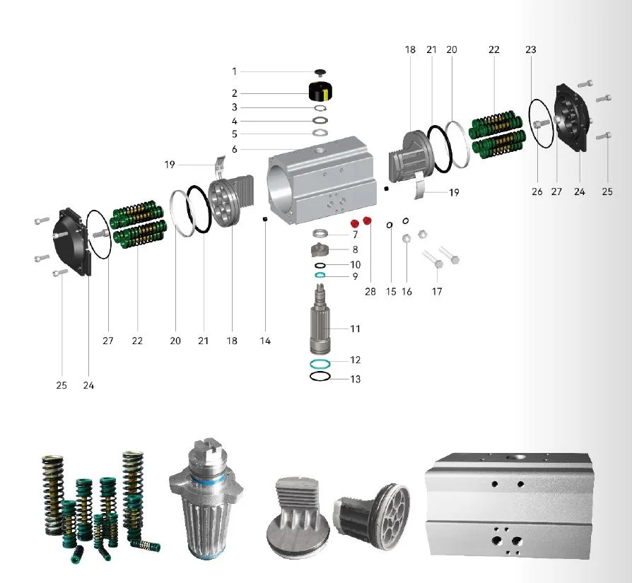 Double Acting &amp; Spring Return Pneumatic Actuator Pneumatic Actuator with High Quality Ht-C Series Stainless Steel Actuator