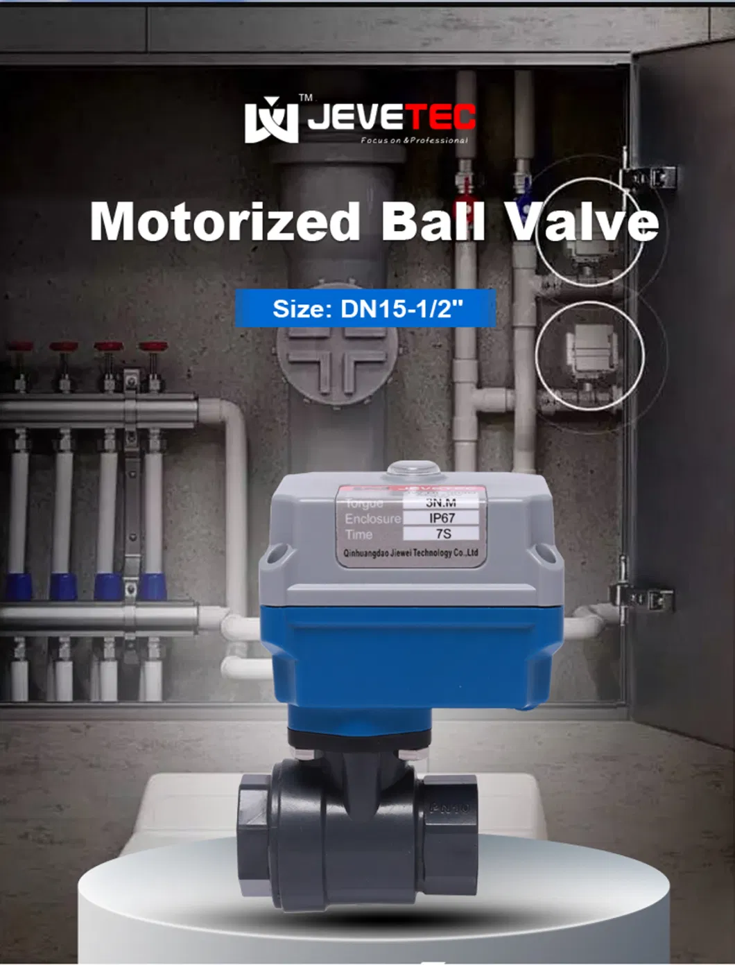 Ydkl/Jevetec Motorised for Irrigation Intelligent Wireless Bluetooth Smart Motorized Operated 2-Piece Remote Control Ball Valve