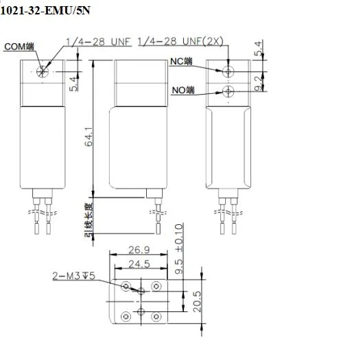 Diaphragm Type Solenoid Valve, 3-Way 1021series (1021-3) , Medical Valve, Environmental Protection Valve, Liquid Valve