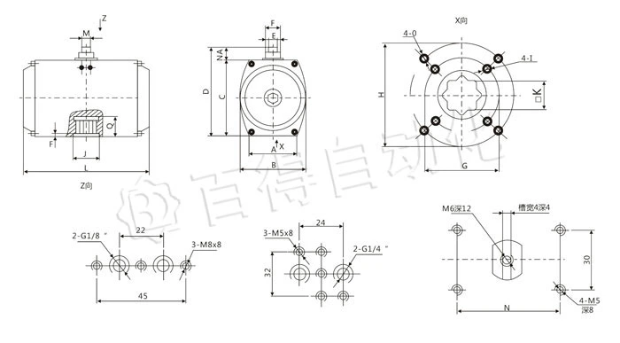 Valve Driver Spring Return Double Single Acting Pneumatic Actuator