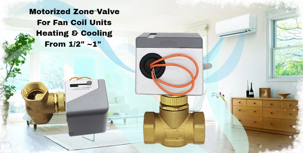 2 Way Motorized Globe Valve 3 Way Brass Solenoid Gate Valve for Fcu Zone Water Flow Control with Manual Handle