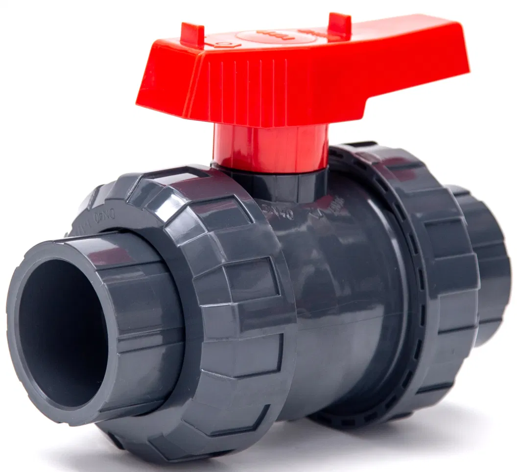 High Quality Plastic Electric Control Ball Valve UPVC True Union Ball Valve PVC Non Actuator Double Union Ball Valve Body PVC Pneumatic Ball Valve