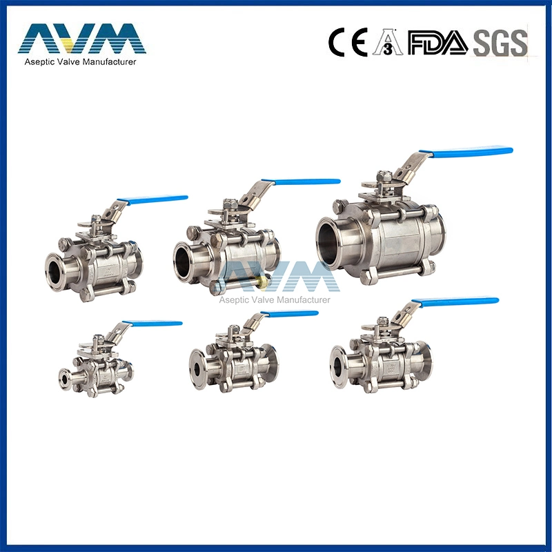 Sanitary Straight Clamp Ball Valve with Motor-Driven