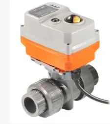 PVC on off Type Electric Actuator Motorized Electric Water Flow Control Ball Valve