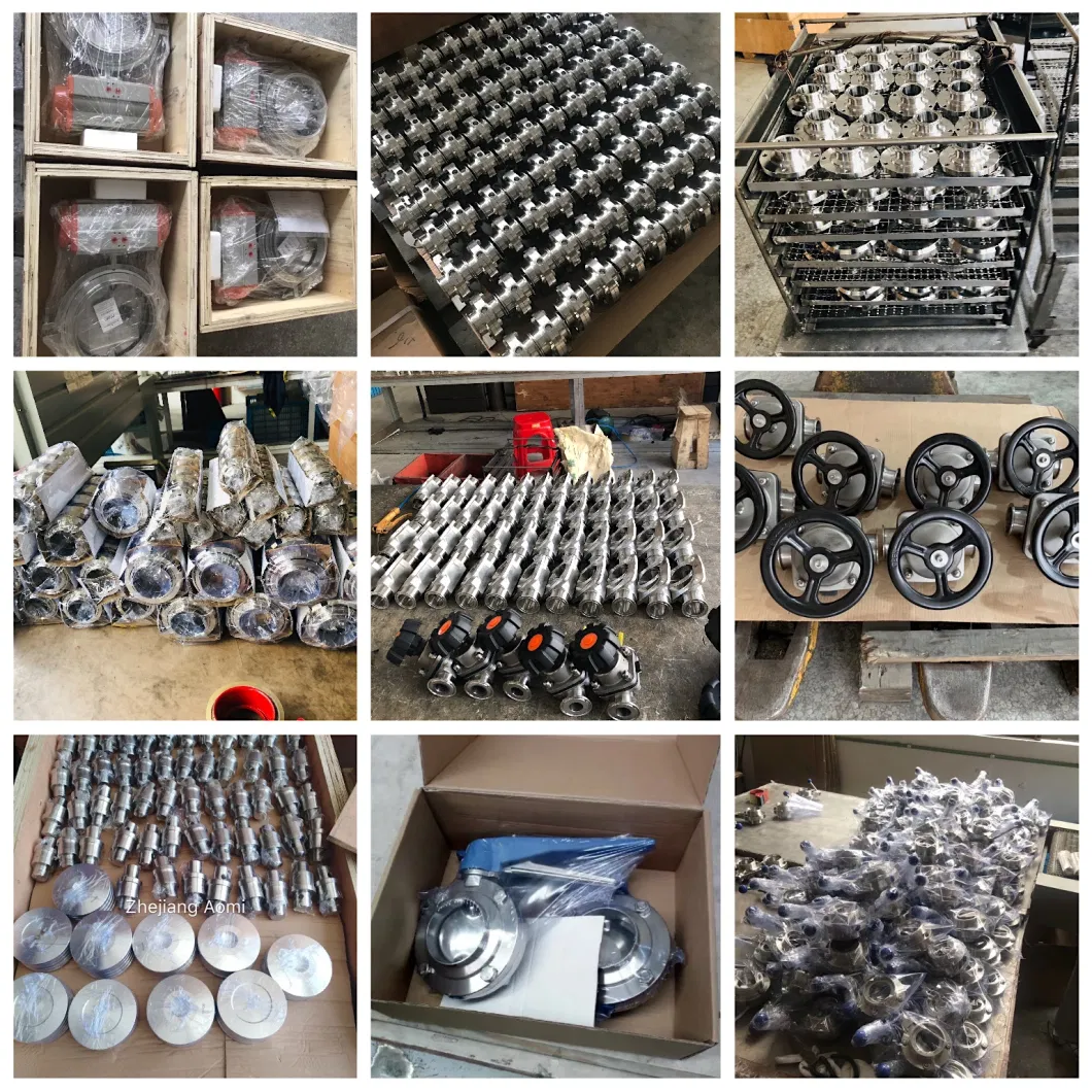 Sanitary Stainless Steel Pneumatic Air Operated Quick Installation Butterfly Valve