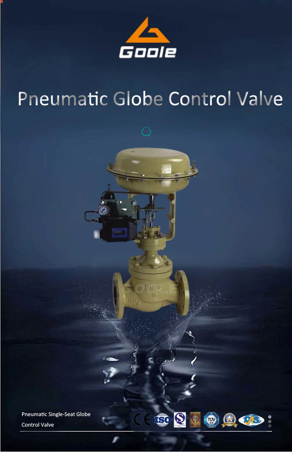 Diaphragm Pneumatic Actuated Globe Type Pressure/Flow Control Valve/ Regulating Valve/with Heat Radiator for High Temperature