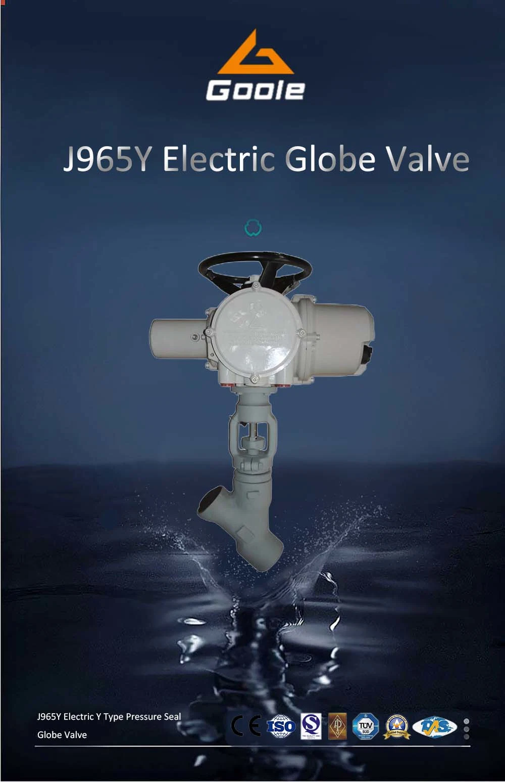 ANSI Pressure Seal Motorized Y Type Globe Valve (GAJ965Y)