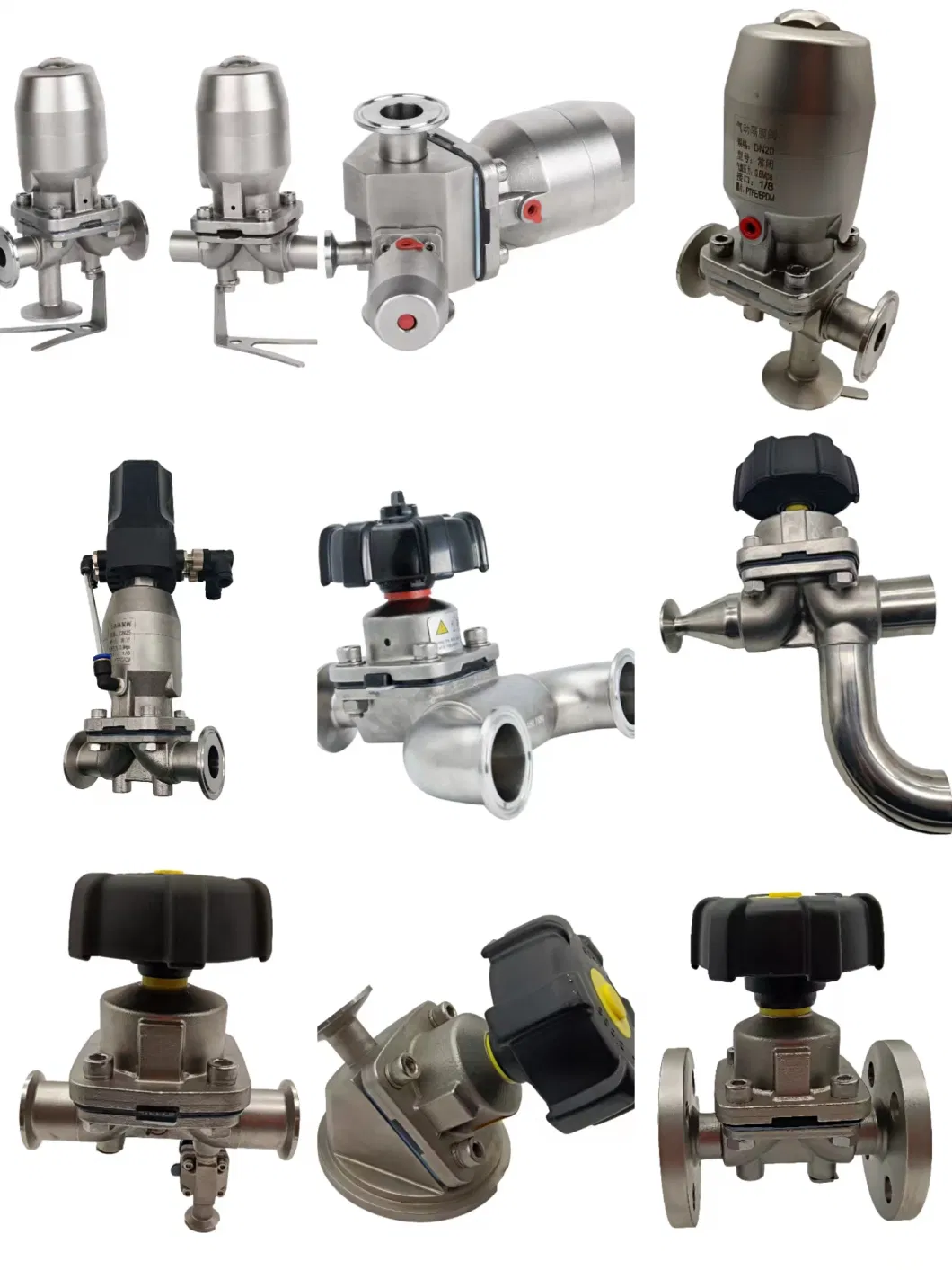 Sanitary Stainless Steel Pneumatic Operated Diaphragm Valve for Flow Control/Pharmaceutical/Food